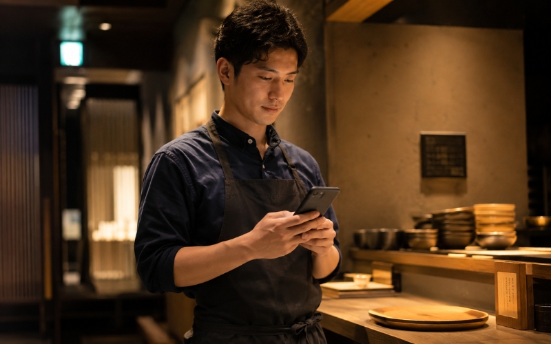月末報告を担う店長